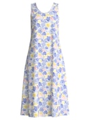 Women - Nightdress, length 125 cm made of 100% Cotton in Blue, Floral, from the Coastal Dreams series by CALIDA