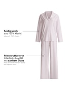 Women - Pyjamas with buttons made of Modal in Purple, Striped, from the Striped Dreams series by CALIDA