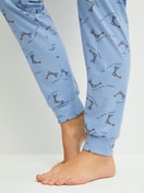 Women model is wearing  made of 100% Cotton in Blue, Patterned from the Hotel Nights series by CALIDA, Detail