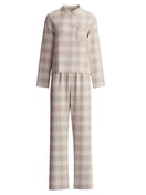 Damen - Flannell-Pyjama mit Knöpfen aus Baumwolle in Braun, Kariert aus Serie Plaid Dreams von CALIDA