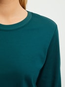 Women model is wearing  made of 100% Cotton in Turquoise, Floral from the Midnight Flowers series by CALIDA, Detail