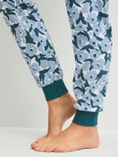 Women model is wearing  made of 100% Cotton in Turquoise, Floral from the Midnight Flowers series by CALIDA, Detail