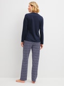 Women model is wearing  made of 100% Cotton in Blue, Patterned from the Midnight Hearts series by CALIDA, Back view