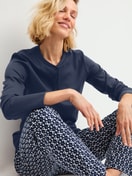 Women model is wearing  made of 100% Cotton in Blue, Patterned from the Midnight Hearts series by CALIDA, Additional Image