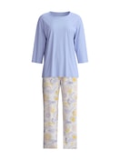 Damen - 7/8-Pyjama aus 100% Baumwolle in Blau, Gemustert aus Serie EDITION 85 von CALIDA