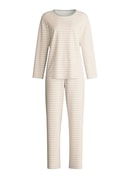 Damen - Frottee-Pyjama aus Baumwolle in Grün, Gestreift aus Serie Nightwear Xtra von CALIDA