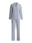 Women - Button-Up Pyjama made of 100% Cotton in Grey, Patterned, from the Cotton Special series by CALIDA
