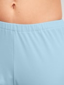 Women model is wearing Pyjama with cuff made of 100% Cotton in Blue, Unicoloured from the Season Special series by CALIDA, Detail