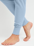 Women model is wearing Pyjama with cuff made of 100% Cotton in Grey, Striped from the Soulmate series by CALIDA, Detail