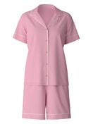 Short pyjama, buttoned through with silk cherry blossom