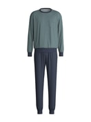 Herren - Bündchen-Pyjama aus 100% Baumwolle in Grün, Gemustert aus Serie Relax Comfy 3 von CALIDA