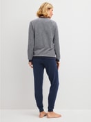 Women model is wearing  made of Cotton in Blue, Striped from the Soft Dreams series by CALIDA, Back view