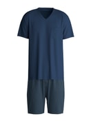 Herren - Kurz-Pyjama aus Baumwolle in Blau, Einfarbig aus Serie Relax Superlight von CALIDA