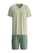 Men - Short pyjamas made of Cotton in Green, Unicoloured, from the Relax Superlight series by CALIDA