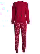 Damen - Bündchen-Pyjama aus 100% Baumwolle in Rot, Gemustert aus Serie Family & Friends von CALIDA