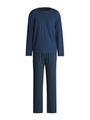 Herren - Pyjama, lang aus Baumwolle in Blau, Einfarbig aus Serie Relax Superlight von CALIDA