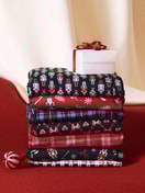 Damen - Bündchen-Pyjama aus 100% Baumwolle in Blau, Kariert aus Serie Family & Friends von CALIDA, Detail