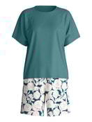 Donna - Pigiama corto in 100% cotone di colore Turchese, Floreale, della serie Botanic Dreams di CALIDA