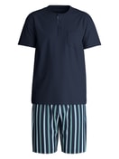 Herren - Kurz-Pyjama aus 100% Baumwolle in Blau, Gestreift aus Serie Relax Choice von CALIDA
