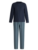 Herren - Pyjama lang aus 100% Baumwolle in Blau, Gestreift aus Serie Relax Choice von CALIDA