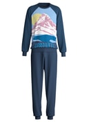 Men - Pyjama with cuff made of 100% Cotton in Blue, Motif, from the Relax Ski Resort series by CALIDA