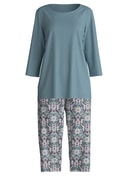Damen - Capri-Pyjama aus 100% Baumwolle in Blau, Gemustert aus Serie Autumn Dreams von CALIDA