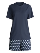 Damen - Kurz-Pyjama aus 100% Baumwolle in Blau, Gemustert aus Serie Daylight Dreams von CALIDA