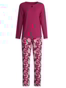 Damen - Pyjama, lang aus 100% Baumwolle in Violett, Floral aus Serie Sweet Dreams von CALIDA