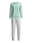 Women - Pyjama with cuff made of 100% Cotton in Turquoise, Patterned, from the Sweet Dreams series by CALIDA