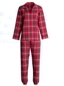 Women - Flannel pyjamas, buttoned made of 100% Cotton in Red, Checked, from the Holiday Dreams series by CALIDA