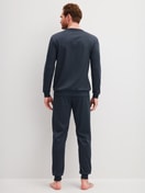 Men model is wearing  made of 100% Cotton in Blue, Unicoloured from the Relax Cosy Vibes 3 series by CALIDA, Back view