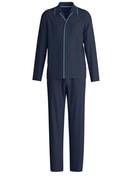 Herren - Pyjama mit Knöpfen aus 100% Baumwolle in Blau, Einfarbig aus Serie Relax Choice von CALIDA