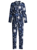 Damen - Pyjama mit Knöpfen aus 100% Baumwolle in Blau, Gemustert aus Serie Winter Dreams von CALIDA