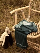Women - Button-Up Pyjama made of 100% Cotton in Green, Unicoloured, from the Night Lovers series by CALIDA, Detail