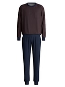 Men - Pyjama with cuff made of 100% Cotton in Blue, Unicoloured, from the Relax Choice 1 series by CALIDA