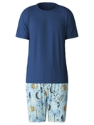 Kurz-Pyjama pottery blue