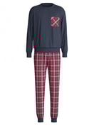 Herren - Bündchen-Pyjama aus 100% Baumwolle in Blau, Kariert aus Serie Family & Friends von CALIDA