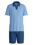 Homme - Pyjama court en Coton de couleur Bleu, Unicolore, de la série Relax Superlight de CALIDA