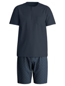 Herren - Kurz-Pyjama aus 100% Baumwolle in Blau, Gemustert aus Serie Relax Selected 2 von CALIDA