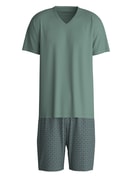 Herren - Kurz-Pyjama aus 100% Baumwolle in Grün,  aus Serie Cotton Special von CALIDA, Verpackung
