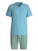 Herren - Kurz-Pyjama aus 100% Baumwolle in Grün, Gemustert aus Serie Cotton Special von CALIDA