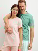 Women model is wearing Short pyjama made of 100% Cotton in Pink, Patterned from the Easter Nights series by CALIDA, Additional Image