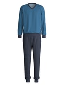 Homme - Pyjama avec bords élastiques en 100% coton de couleur Turquoise, À motifs, de la série Nightwear Xtra de CALIDA