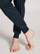 Men model is wearing Pyjama with cuff made of 100% Cotton in Blue, Patterned from the Nightwear Xtra series by CALIDA, Detail
