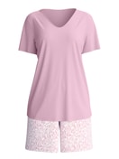 Damen - Kurz-Pyjama aus 100% Baumwolle in Violett, Gemustert aus Serie Blooming Nights von CALIDA