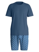 Herren - Kurz-Pyjama aus 100% Baumwolle in Blau, Kariert aus Serie Relax Streamline 2 von CALIDA