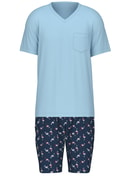 Pyjama court cascade blue