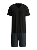 Men - Short pyjamas made of 100% Cotton in Black, Patterned, from the Relax Streamline 2 series by CALIDA