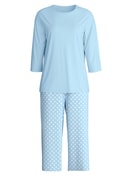 Damen - Capri-Pyjama aus 100% Baumwolle in Blau, Gemustert aus Serie Lovely Nights von CALIDA