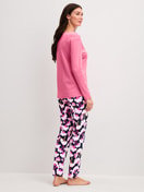 Women model is wearing Pyjamas, long made of 100% Cotton in Pink, Floral from the Autumn Dreams series by CALIDA, Back view